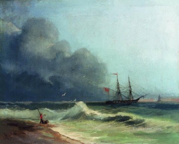  Marina Lienzo - Mar antes de la tormenta 1856 Romántico Ivan Aivazovsky ruso